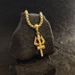 Zivia Shiv Trishul Diamond Pendant and chain with gold plated