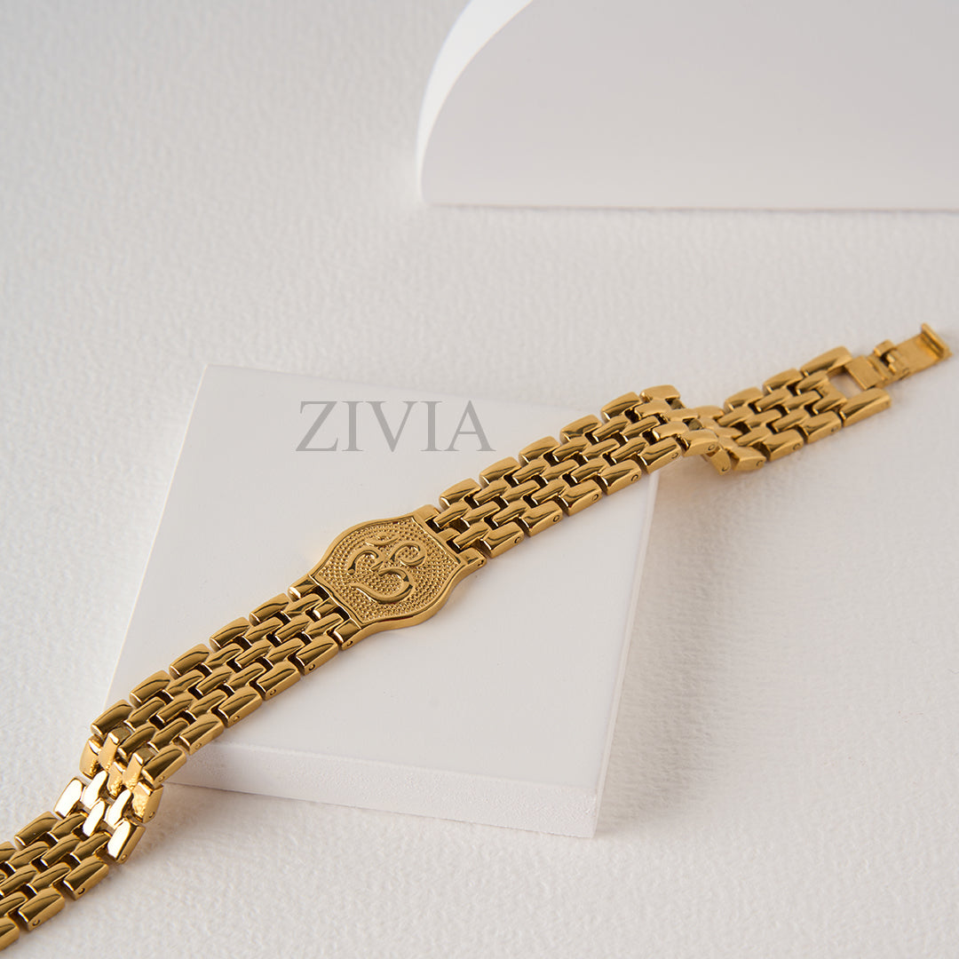 22K Gold plated Zirconia studded Snake chain patterned expandable triple  layer bracelet – Rubans