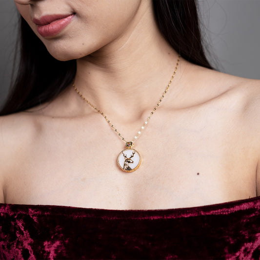 Gold Deer Galaxy Necklace